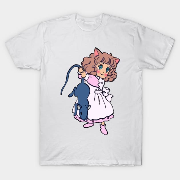 I draw pastel chibi neko with a rat / the star of cottonland T-Shirt by mudwizard